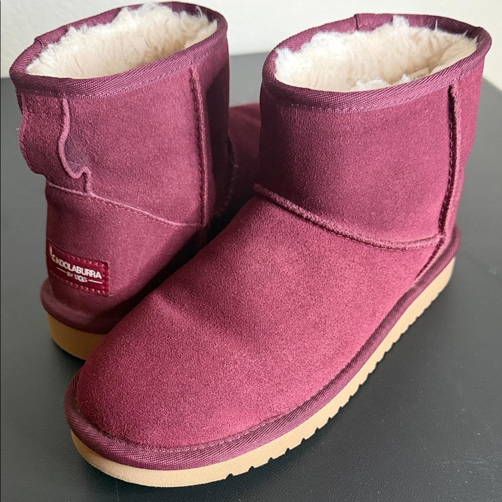 Koolaburra Burgundy Suede Ankle Boots